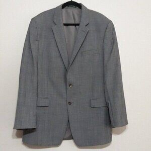 Ralph Lauren  mens blazer suit plaid 100% wool Laine size 46L 2 buttons closure